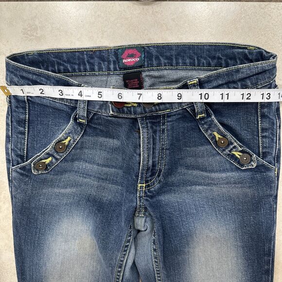 Fiorucci Vintage Women's Straight Leg Denim Jeans Size 3 Angel Patch Medium Wash - Picture 10 of 13